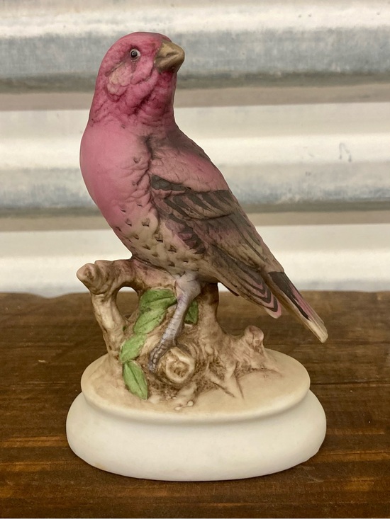 Vintage Other - Lefton China "House Finch" Hand Painted Ceramic Bird Figurine KW4206 Pink Brown